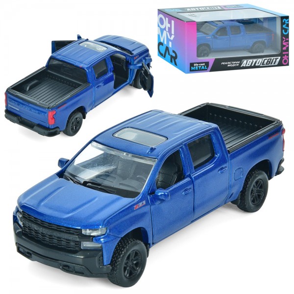 157724 Джип AS-3021 АвтоСвіт,1:43,2019 Chevy Silverado Trail Boss,мет.,інерц.,відчин.двері,гум.колеса,кор.