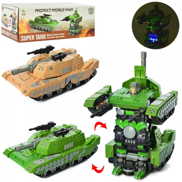 60087 Трансформер 3498-1 робот+танк, 2 кольори, звук (англ.), світло, бат., кор., 30,5-16-11,5 см.