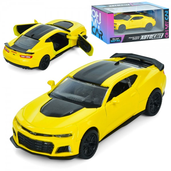 157745 Машина AS-3018 (24шт) АвтоСвіт, 1:39, 2017 Chevrolet Camaro, метал, інерц, 12см, відчиняются двері, гумові колеса, в кор-ці, 16-7-6,5см