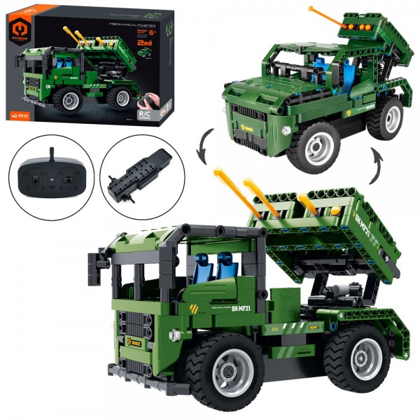 248561 Конструктор 8021 радіок2,4G, 2в1, військова машина, 22-13-15см, 364дет, на бат-ці, в кор., 35-27-7см