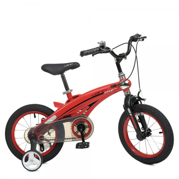 125193 Велосипед дитячий 12д. WLN1239D-T-3 Projective, SKD 85, магнієва рама, кошик, дод.кол., червоний.