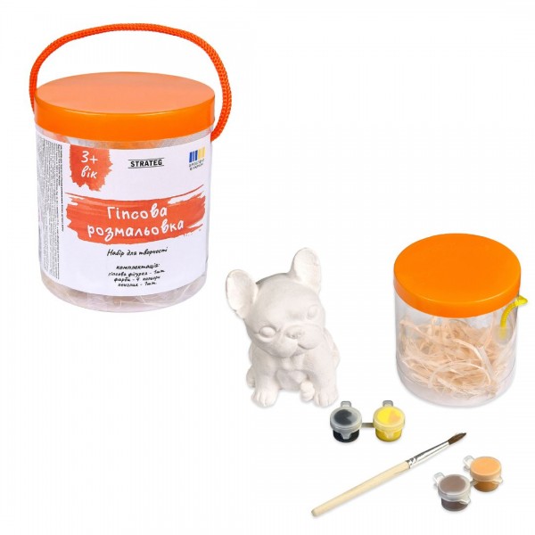 242728 Набір для творчості Strateg Гіпсова розмальовка. Песик (30944)