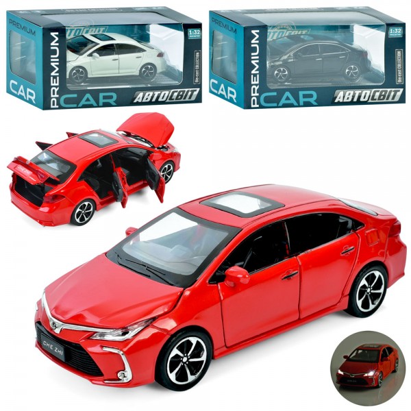 233200 Машина AP-1852 АвтоСвіт,1:32,мет.,інерц.,відчин.двері/багажник/капот,гум.двері,на підставці,3кольори