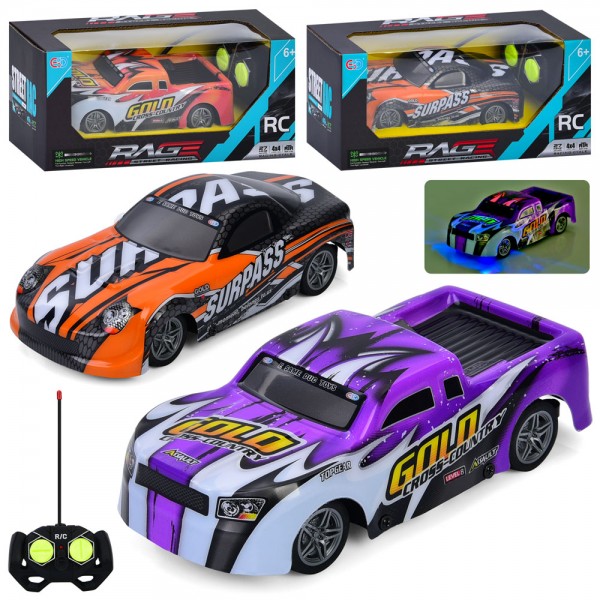 233203 Машина ESD899-514-17D радіокер., корпус не б'ється,гум.і колеса,2 види,світло,бат.,кор.,25,5-11-11см