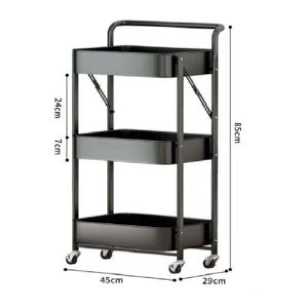 223719 Етажерка на колесах 3яр 45*29*85см., WW01358-BL