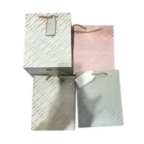 262814 Пакет подарунковий паперовий M "Golden Stripes" 26*32*10см