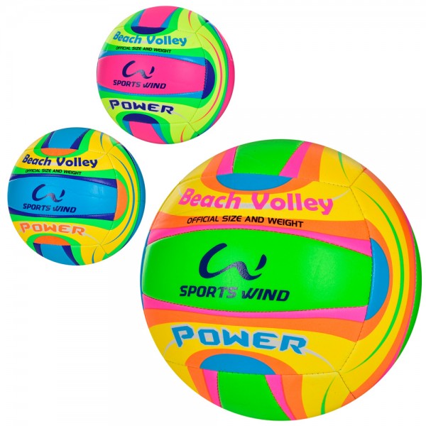 138517 М'яч волейбольний MS 3447 ПВХ+ЕВА, 250-260г, 3 кольори, кул.