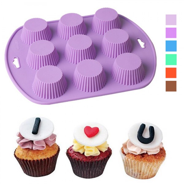 120048 Форма силікон для кексів 9шт/л 27*21.6*3см MH-3363