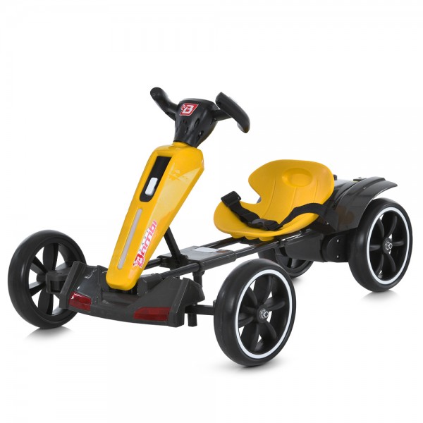 245814 Електрокарт M 6277EBR-6 радіок2,4G, 2мотори35W, 1акум12V4,5AH, EVA, BLUETOOTH, музика, світло,жовтий