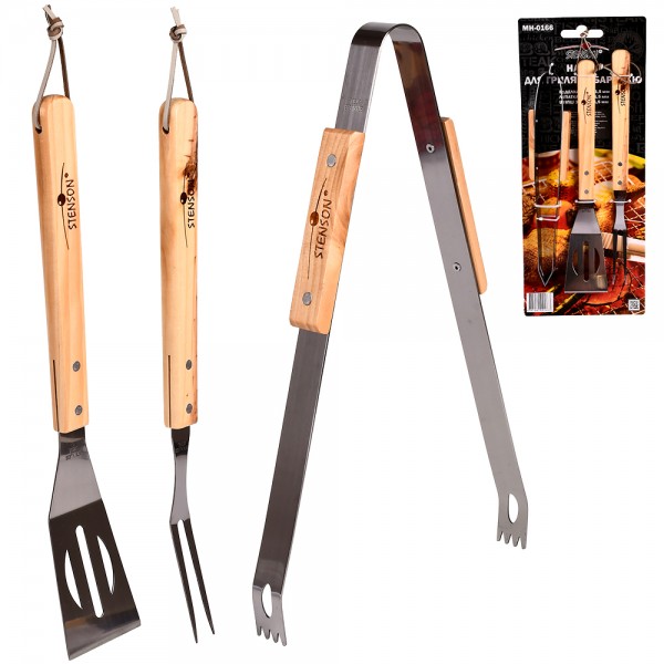51797 Барбекю-набір (вилка, лопатка, щипці) MH-0166