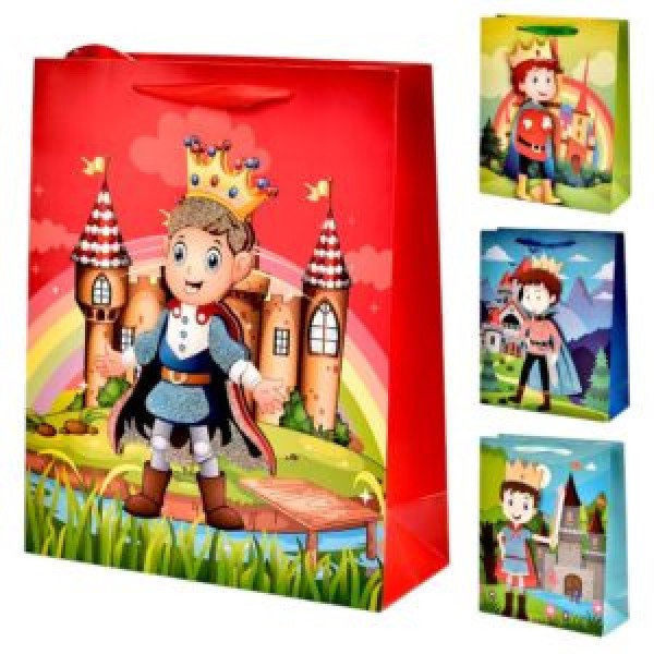 244858 Пакет подарунковий паперовий M "Little prince 3D" 26*32*10см R91217-M