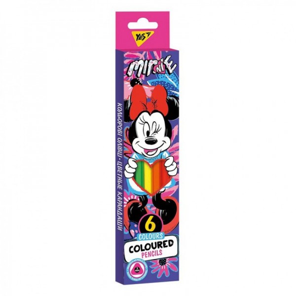 127822 Олівці кольорові YES 6 кол. "Minnie Mouse" 