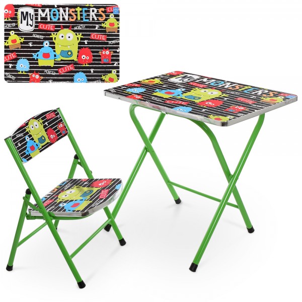 85138 Столик A19-MONST стіл 40*60 см., 1 стільчик, кор., монстр.