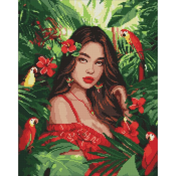 229575 Набір з алмазною мозаїкою "Тропічна принцеса" 40х50см