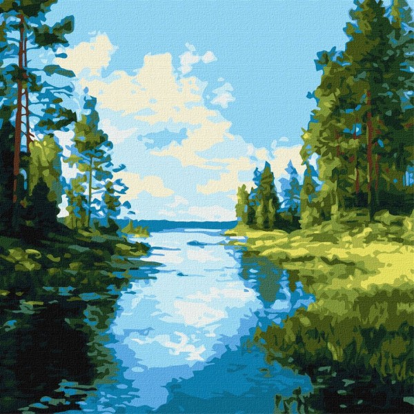 249234 Набір для розпису по номерах "Тінь і блиск води" 40х40см