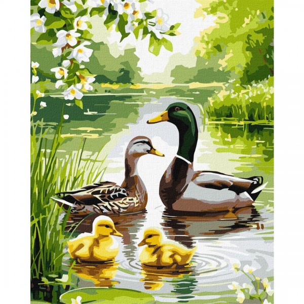 249238 Набір для розпису по номерах "Качина родина на світанку" 40х50см