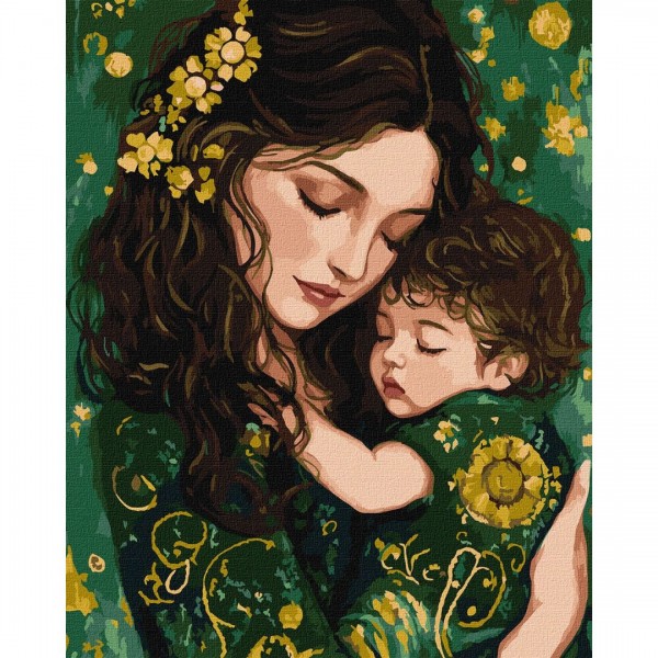 249247 Набір для розпису по номерах "Тендітні обійми з фарбами металік" 40х50см