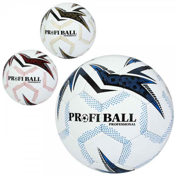 244122 М'яч футбольний 2500-309 (30шт) розмір 5,  ПУ1, ручна робота, 32 панелі, 410-430г, 3 кольори, в пакеті