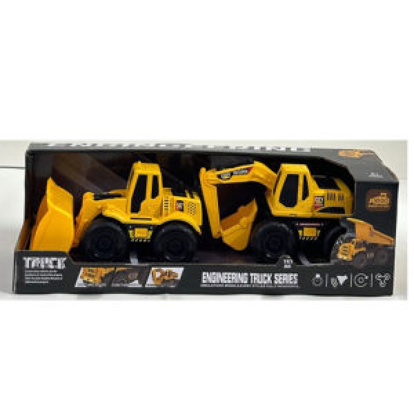 249624 Будтехніка 210-133C інерція,набір2шт(бульдозер16см,екскаватор15см)звук.світ,рух.дет.бат.кор.