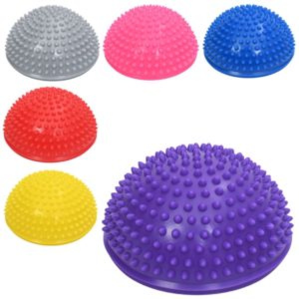 249767 Спортивний iнвентар MS 4958 півсфера,півкуля,подушка для вправ та масажу,16-8см,текст.пов.6кольорів.