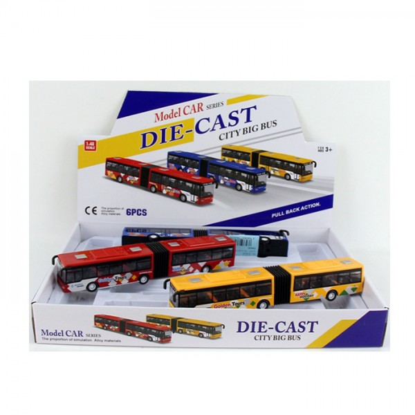 249950 Автобус 632-29  інерція, метал, 22см, 1:48, гумові колеса, 6шт(3 кольори), дисплей, 36-25-4,5см