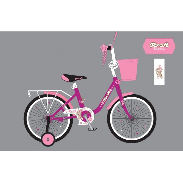 139168 Велосипед дитячий PROF1 20д. Y2086-1 Ballerina, SKD75, ліхтар, дзвінок, дзеркало, підніжка, бузковий