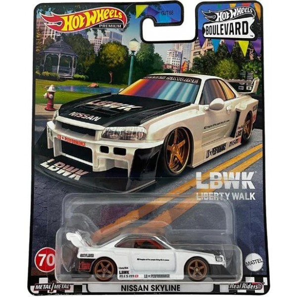 179860 Колекційна модель машинки LB-ER34 Super Silhouette Nissan Skyline серії "Преміальні автівки" Hot Wheels (GJT68/HKF21)