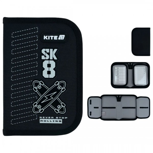 252749 Пенал Kite 1 від., 2 відв., без наповнення 622 Skate