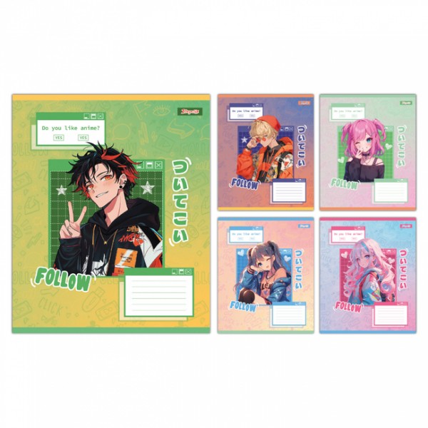 228098 А5/12 лін. 1B Follow Anime, зошит учнівський шкільний