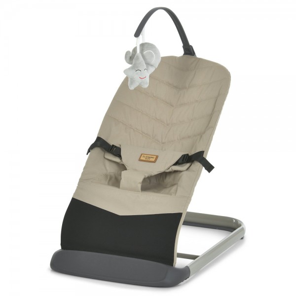 246430 Баунсер ME 1178-1 IZZY Taupe Beige 3 полож.спинки, льон, дуга з іграшками, бежевий