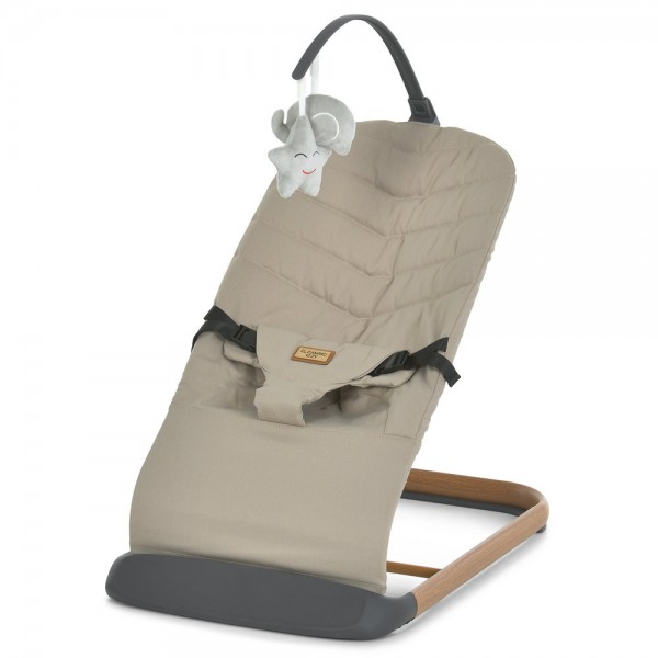 246431 Баунсер ME 1178-1-W IZZY Taupe Beige 3 полож.спинки, льон, дуга з іграшками, беж+дер.