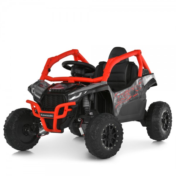 246443 Джип JS330EBLR-2-3(24V) радіокер. 2,4G, 4*35W, 1*24V5AH, EVA, шкіра, TF, чорно-червоний