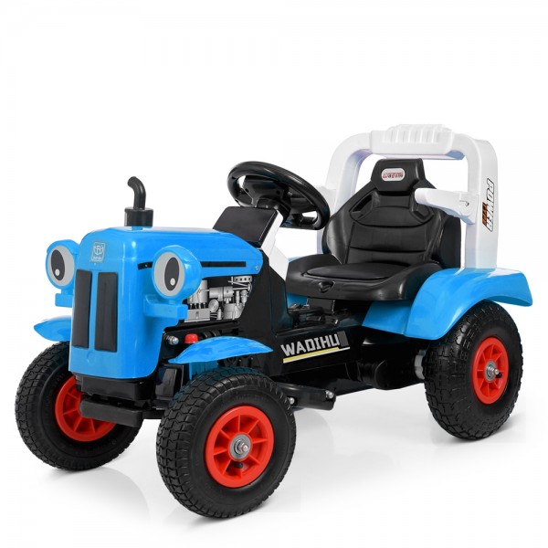 99297 Трактор M 4261ABLR(2)-4 2,4G, 2*25W, 1*6V7AH, шкіра, надув.колеса, MP3, світло, муз., синій.