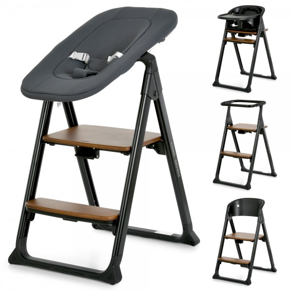 247995 Стільчик EL CAMINO GROWEE ME 1222 Black 4в1 (шезлонг,стільчик для годування,вежа Монтессорі),чорний