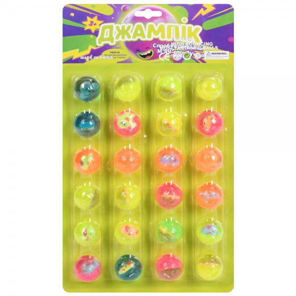 247920 Стрибуни MS 0059-2 ,2см, каучук, набір 24шт, мікс кольорів, фігурка, на листі, 19-33,5-3,5см