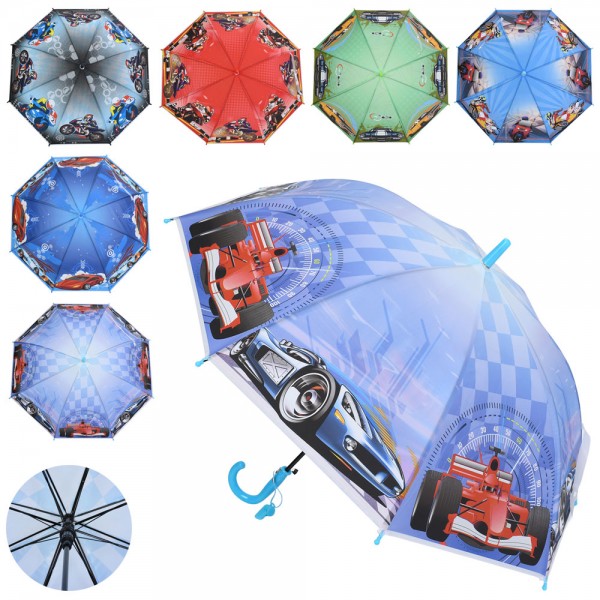 249925 Парасолька дитяча MK 5798 довжина 65,5см, тростина 60,5см, діаметр 83см, спиця 48см,мікс видів, кул.