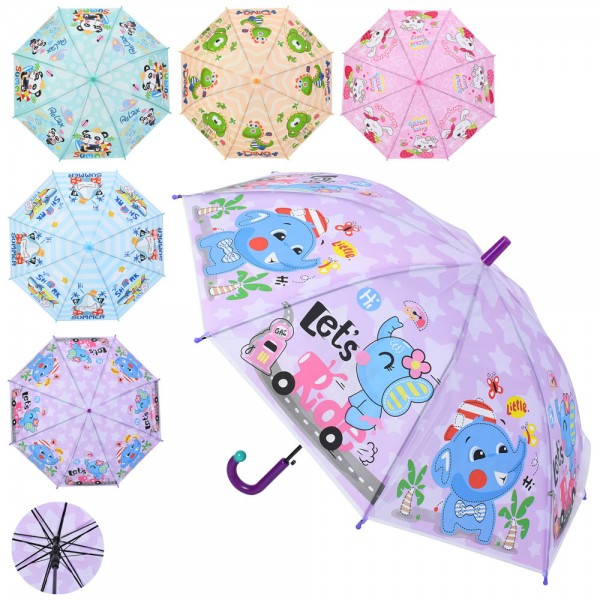 249927 Парасолька дитяча MK 5801 довжина 67см, тростина 60,5см, діаметр 84см, спиця 47см, мікс видів, кул.,