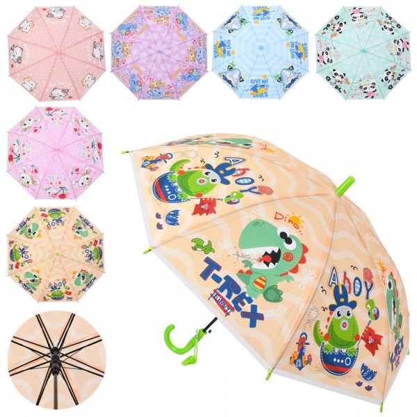 249928 Парасолька дитяча MK 5802 довжина 65см, тростина 60см, діаметр 85см, спиця 48см, мікс видів, кул.,