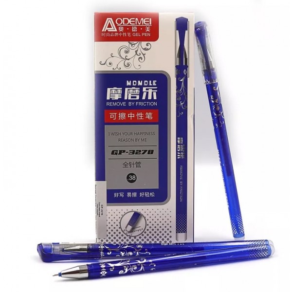 131391 GP-3278 Ручка гелева стирається голчаст.накін. 0,38мм, синя, 12шт/етик.