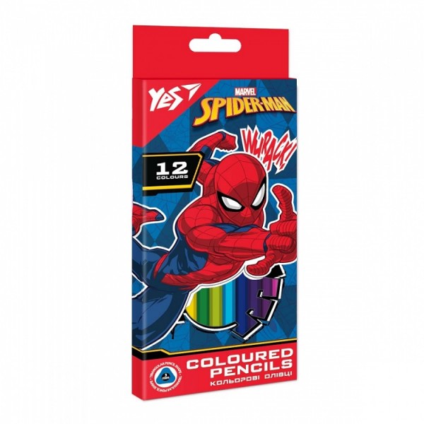 152303 Олівці кольорові YES 12 кол. "Marvel.Spiderman"