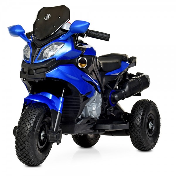 97296 Мотоцикл M 4188AL-4 2 мотори 25W, 1 акум. 6V7AH, MP3, USB, TF, шкіра, муз., світло, синій.
