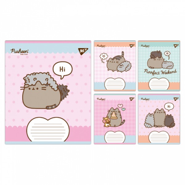 226074 А5/12 кос. Yes Pusheen Weekend, зошит учнівський шкільний