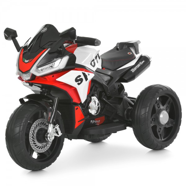 245823 Мотоцикл M 6267EL-3 2мотора35W, 1акум12V4,5AH, USB, TF, BLUETOOTH, EVA, шкіра, світло, муз.,червоний