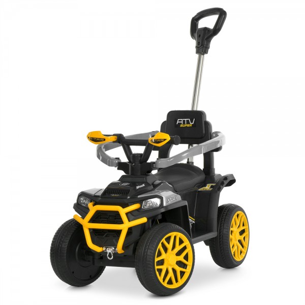248951 Квадроцикл M 6323EBLR-6 2,4G радіокер.,3-в-1(каталка-толокар, бат.ручка)1*6V7AH,2*25W,TF,USB, жовтий