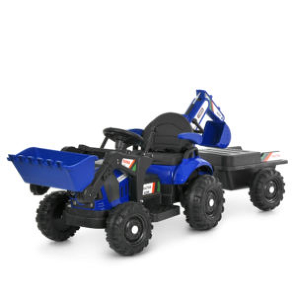 248953 Трактор M 6027EBLR-4 з причепом, радіокер.2,4G, бульдозер+екскаватор,2мотор25W,1акум12V7AH,USB,синій