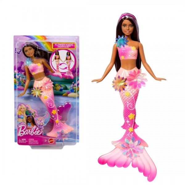 241781 Лялька-русалонька "Квіткова магія" серії "Фантастичний світ" Barbie — брюнетка