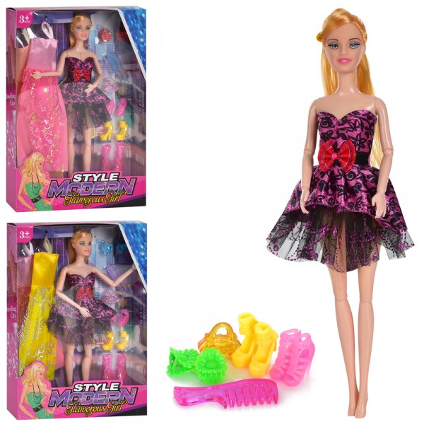 150177 Лялька з вбранням DSJ85 шарнірна, аксесуари, мікс видів, кор., 22-31-5 см.