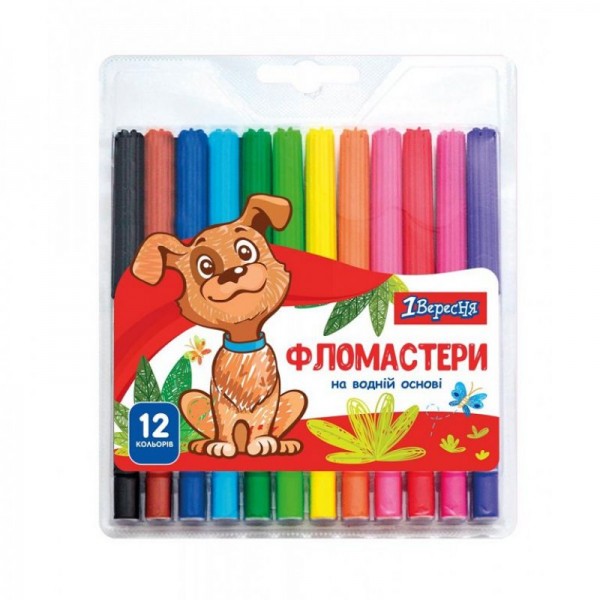 127495 Фломастери 1Вересня 12 кольорів "Zoo Land"