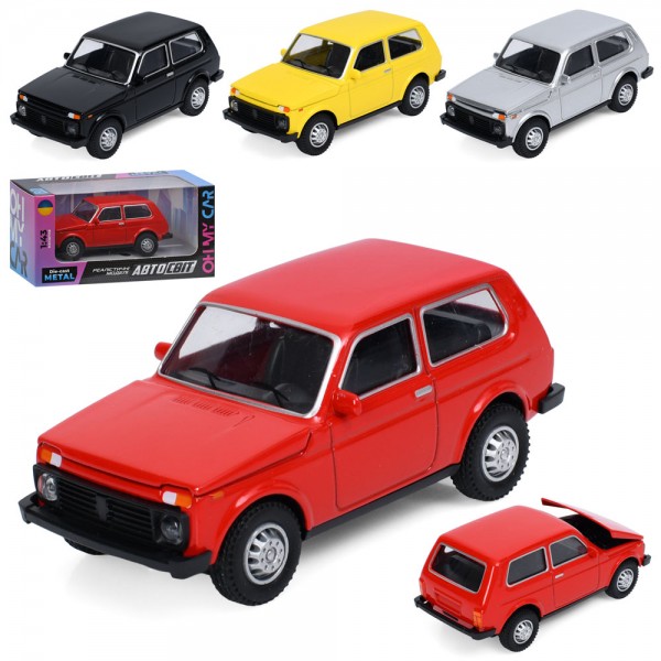 253111 Джип M 6405 АвтоСвіт, 1:43, метал, інерція, 10см, відчиняється капот, гумові колеса, 4 кольори