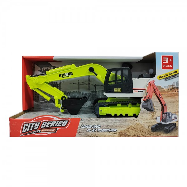 253086 Екскаватор RJ3383C 34см, 1:14, гусеничний, звук, світло, гумові колеса, рухливі деталі, бат.кор.